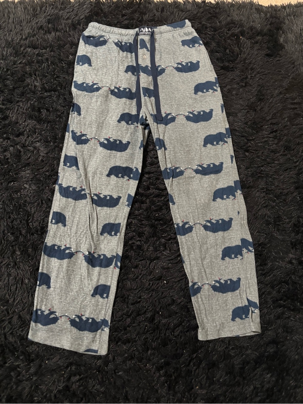 Lucky Brand Grey Pajama Pants With Bear Print